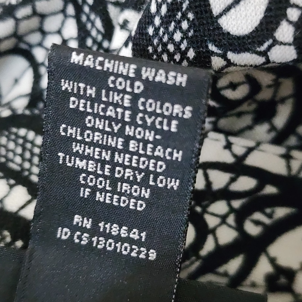 Lane Bryant Skirt Womens Plus Size 20 Black‎ White Paisley Floral Comfort Waist - Picture 4 of 7